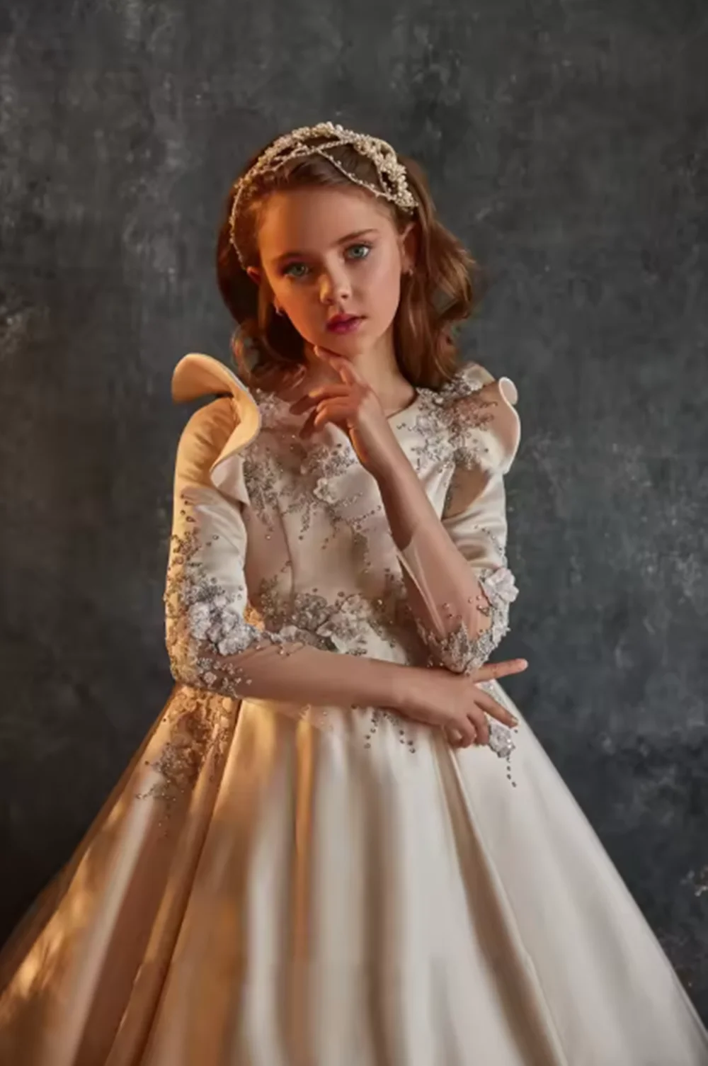 

Cute Lace Flower Girl Dresses Little Girls Sleeveless Princess Gown Custom Gradient Tulle Kids Birthday Party Dress