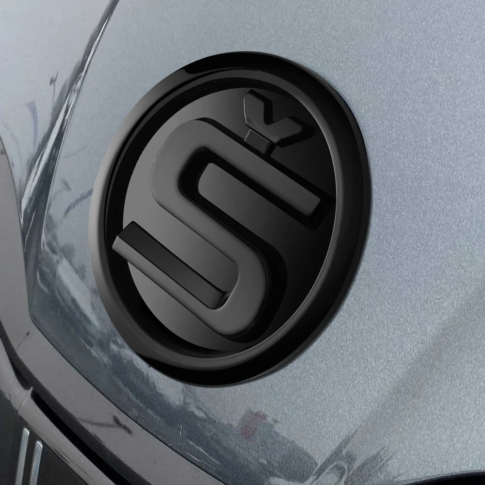 Badge For Skoda Hood Sticker 110mm Black S Logo Emblem For SKODA ENYAQ SUPERB OCTAVIA KAMIQ KODIAQ FABIA SCALA Skoda Sticker