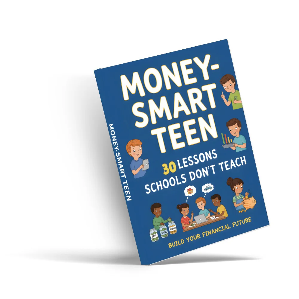 Money-Smart Teen, Teen Financial Literacy Book with 30 Lessons Schools Don’t Teach, Guide to Saving, Spending, Budgeting