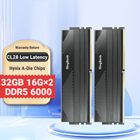 KingBank CL28 Memoria DDR5 32GB RAM 16GBX2 6000MHZ Rams Memory DDR5 Kit UDIMM Dual Channel Computador Desktop PC Hynix A die