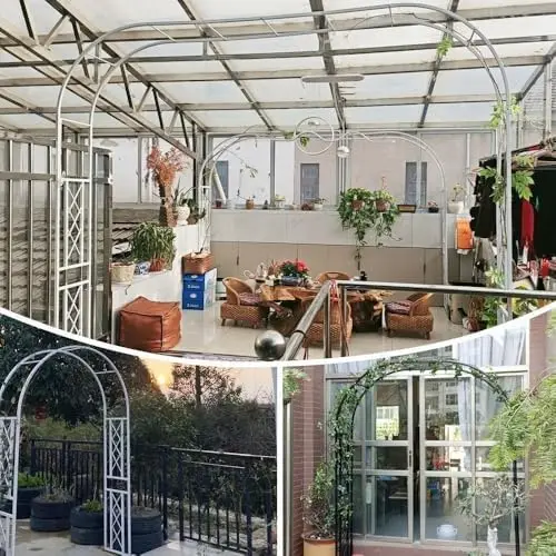 Robusto arco da giardino in metallo per piante rampicanti - Traliccio per rose da esterno - Largo 140-340 cm, Elegante decorazione verde per il giardino