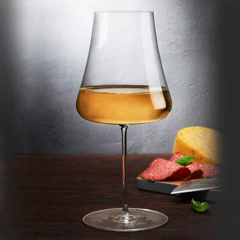 JINYOUJIA 700ml White Wine Glass Premium Quality Flawless Handmade Ultra Thin Crystal Glass Nude Style Volcano Shape Goblet