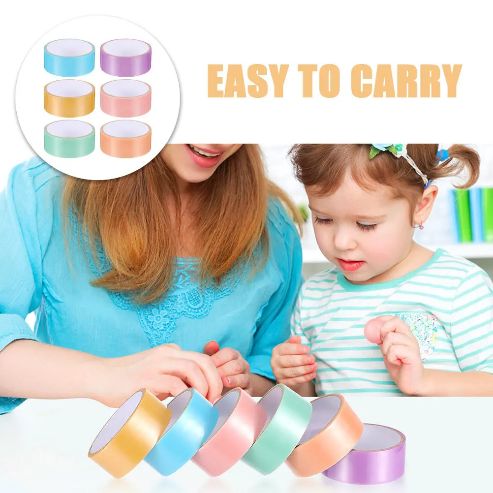 18 لفة من أشرطة الكرات اللاصقة الملونة النابضة بالحياة لمجلات الصياغة اليدوية وأجهزة الكمبيوتر المحمولة لاصقة قوية وسهلة الاستخدام