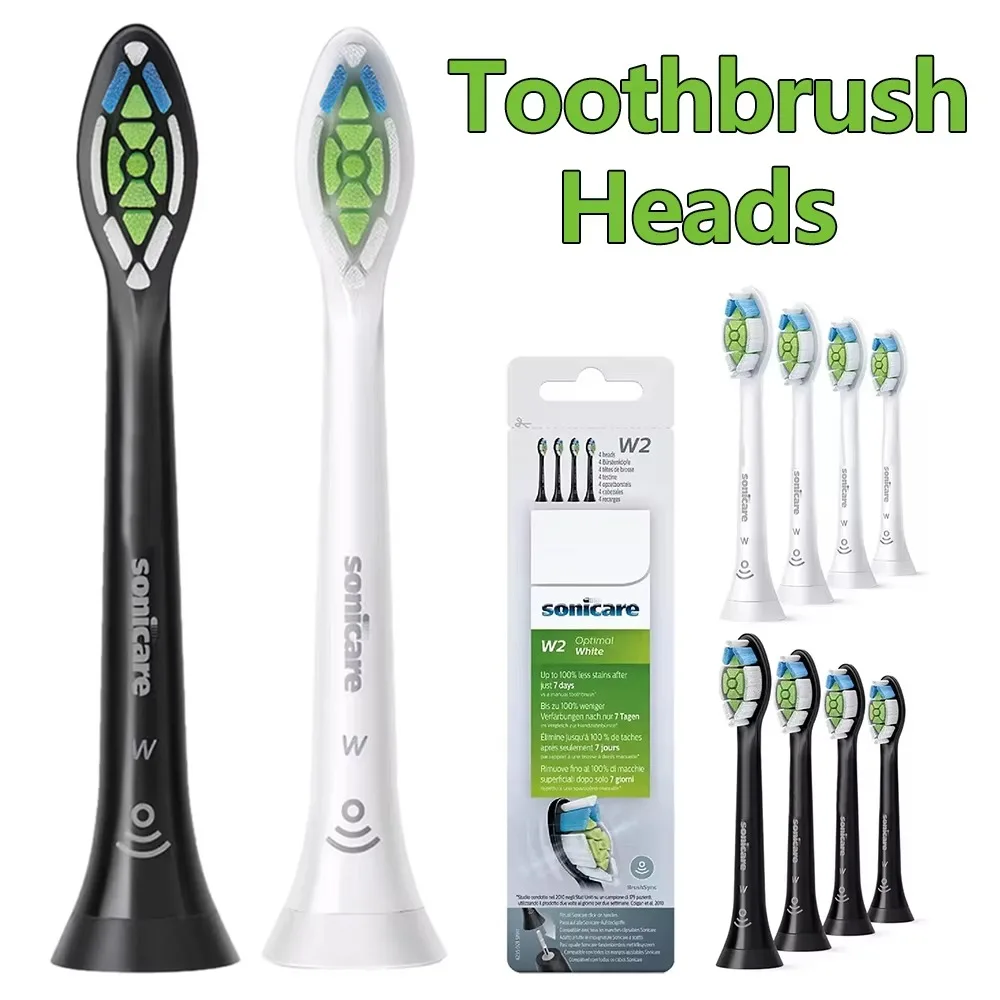 For Philips HX6064 Sonicare W2 4 PCS Electric Toothbrush Head Toothbrush Brush Head Brush Heads White Or Black