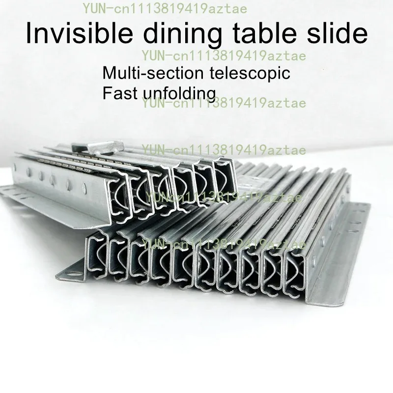Aluminum Alloy Invisible Telescopic Slide Multifunctional Folding Extension Guide For Dining Table Component