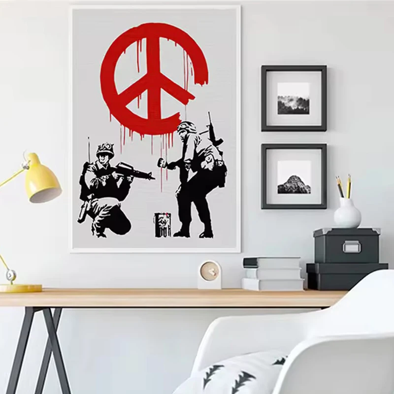 Banksy Graffiti Art Canvas Paintings Modern Street Pop Wall Art Posters and Prints Abstract Pictures for Home Decor Cuadros