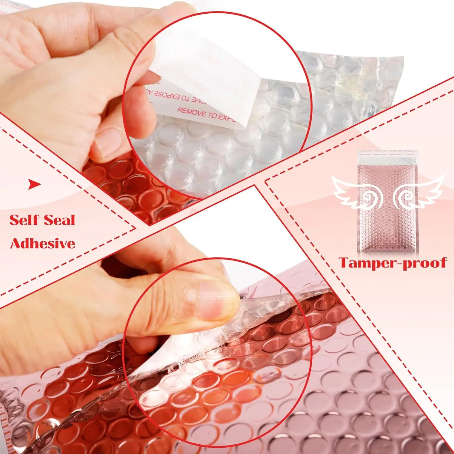 30Pcs Rainbow Holographic Bubble Mailers Self-Adhesive Shiny Padded Envelopes for Shipping Cosmetics And Jewelry