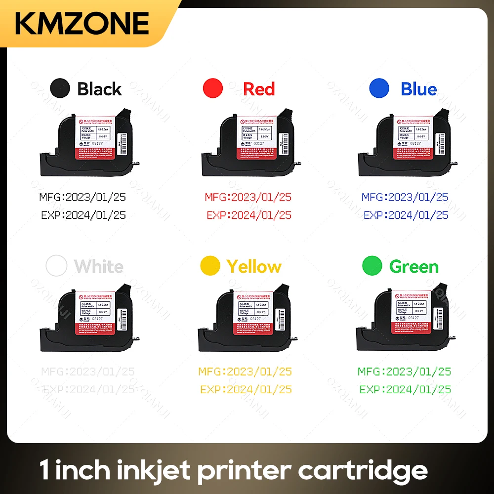 

25.4MM Height Handheld Inkjet Printer Fast Dry Quick-Drying Ink Cartridge for No Encrypted Portable Thermal Label Inkjet Printer