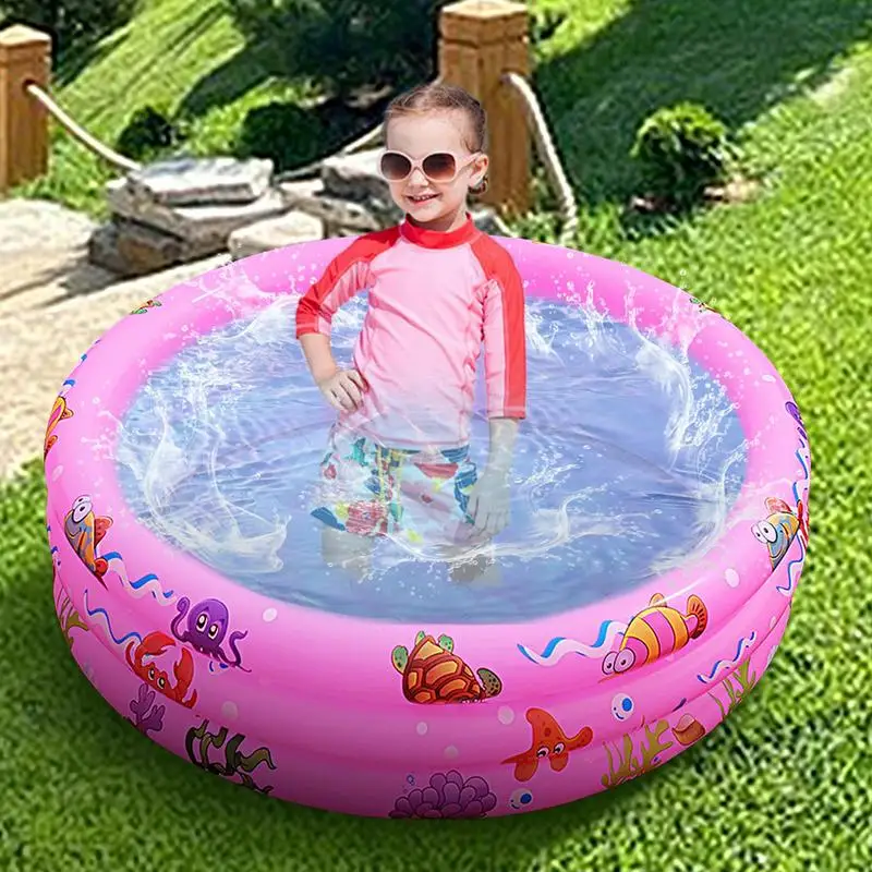 Baseny dla dzieci trójwarstwowa fontanna zabawki Kiddie maluch projekt basenu na świeżym powietrzu szybki drenaż dla dziewczynki/chłopca na zewnątrz