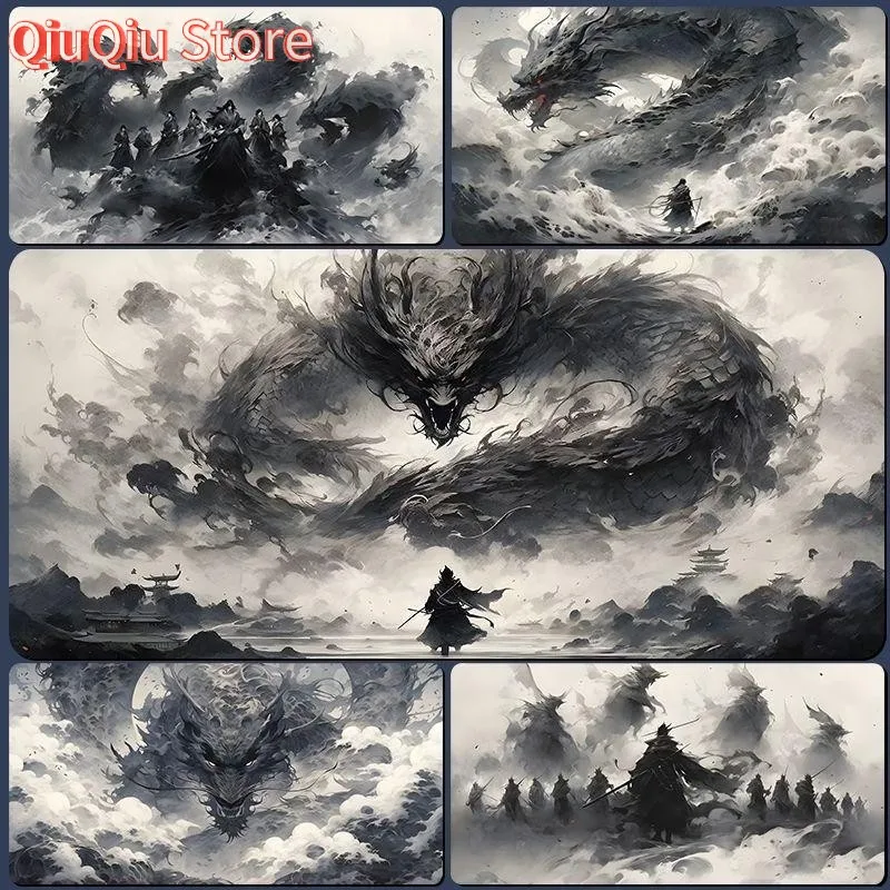 لوحة الماوس التنين الصيني أسطورة اضافية كبيرة سميكة لوحة مفاتيح الكمبيوتر حصيرة مكتبية 90*40/80*30/60*30/26*21 سنتيمتر مكتب الديكور ل Mar #1