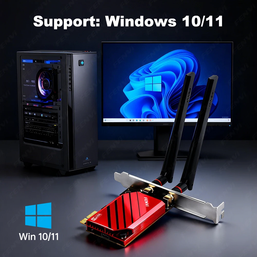 WiFi 6E AX5400 PCI-E Adapter RTL8852CE BT 5.3 Tri Band 2.4G/5G/6Ghz Gigabit Wireless Network Card 802.11AX For Desktop Win 10/11 - view 5