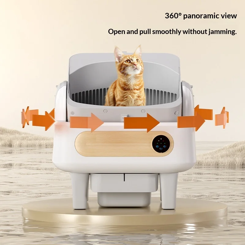 Caja de arena inteligente autolimpiable con tapa abierta para gatos - imagen 4