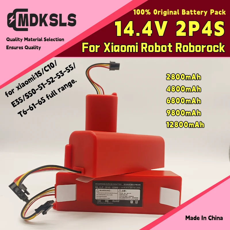 

100% Original BRR-2P4S-9800S Robotic Vacuum Cleaner Replacement Battery For Xiaomi Roborock S55 S60 S65 S50 S51 S5 MAX S6 Parts