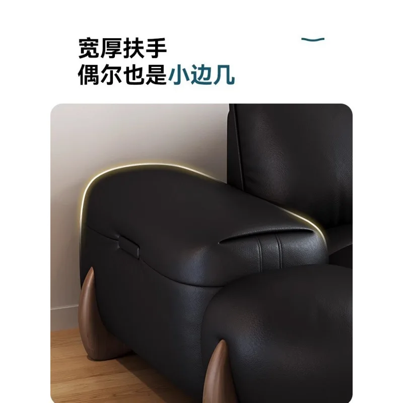 Ретро стиль ретро диван кожаный диван из воловьей кожи маленькая квартира современный итальянский прямой ряд минималистский гостиная первый слой