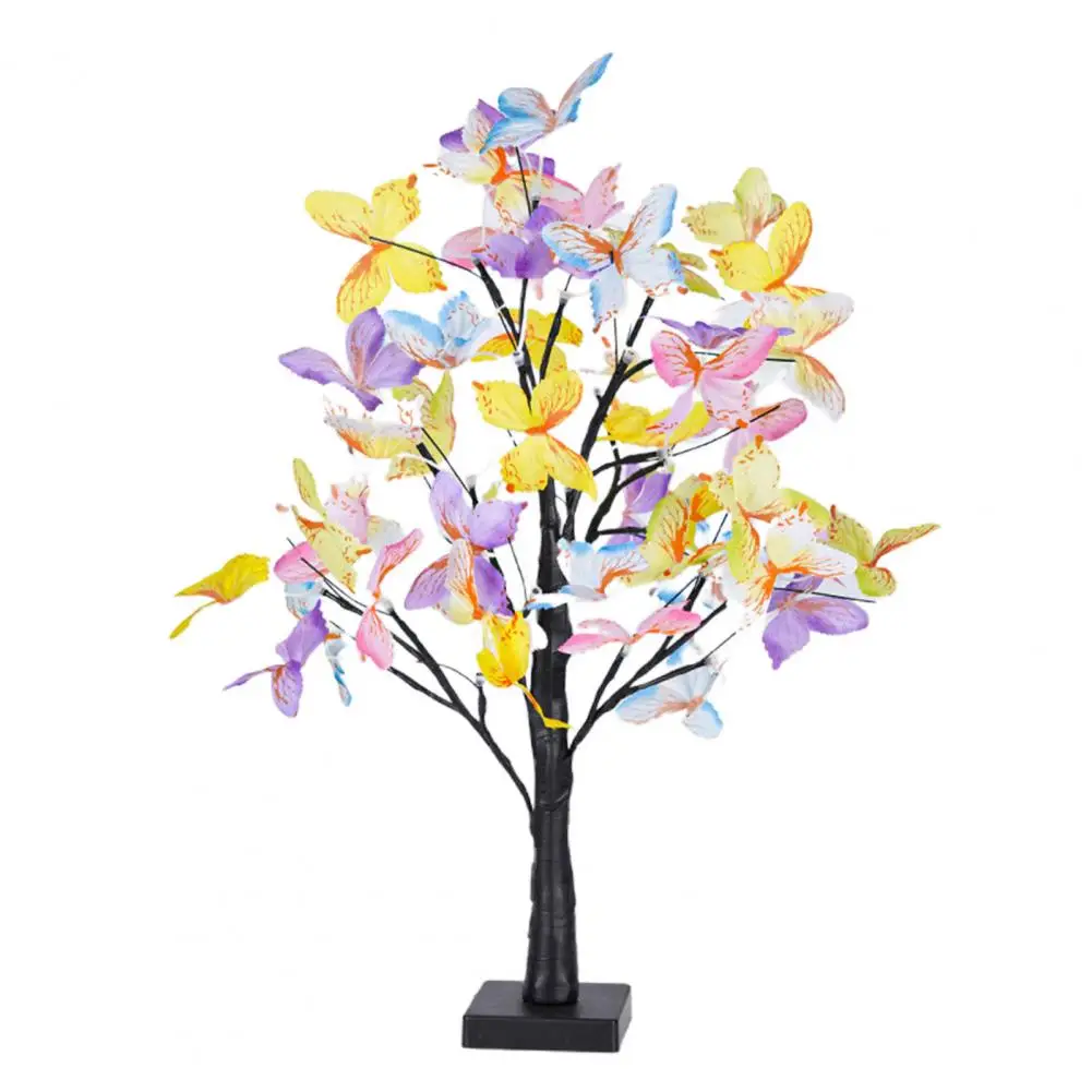 Led Light Desk Lamp Butterfly Led Birch Tree Lamp Diy Adjustable Branches Soft Glow Table Lamp for Party Decoration Artificial