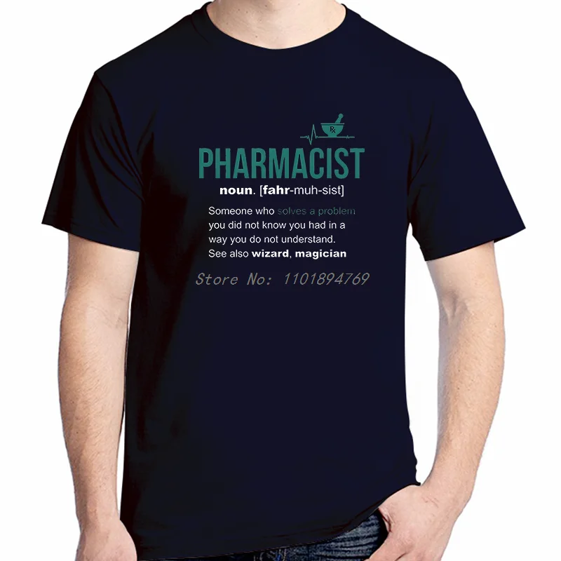 Pharmacist Definition Funny Pharmacist Graphic T Shirts Summer Fashion Men's Short Sleeve T-Shirt High Quality Cotton T-Shirt