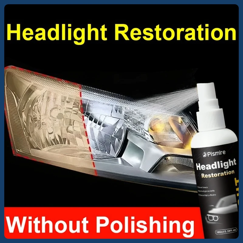 Líquido para reparación de faros de automóvil de 3,38 oz, no requiere pulido, faros de actualización rápida, kit de mantenimiento y cuidado de faros