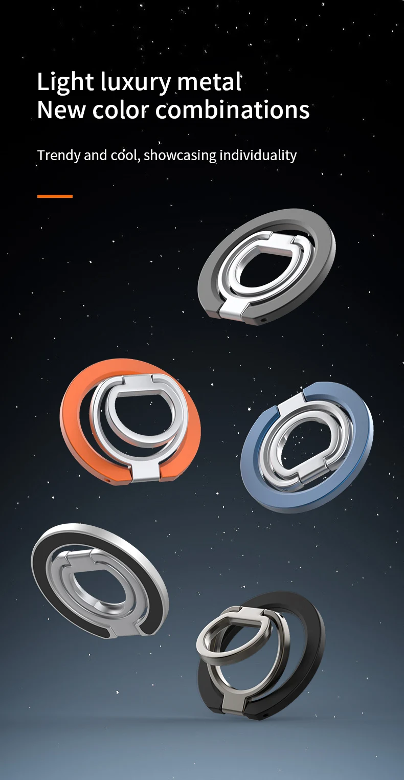 Doppelseitiger Starker Magnethalter für Magsafe Mobiltelefon Faltbarer Fingerring Magnet-Halterung für iPhone 17 Pro Samsung Xiaomi – Detail 4
