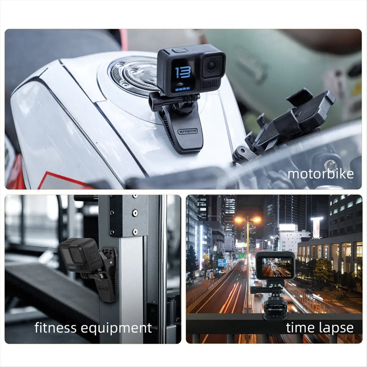【Camera Accessories】 Magnetic Backpack Clip for Action5 Pro Sun Visor Clip for /GoPro13 Bracket Magnetic Mount Accessories