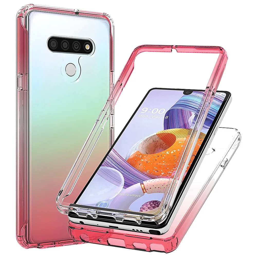 

Gradient Color 360 Full Body Screen Protector Transparent Case For LG Stylo 6 Shockproof Phone Cover