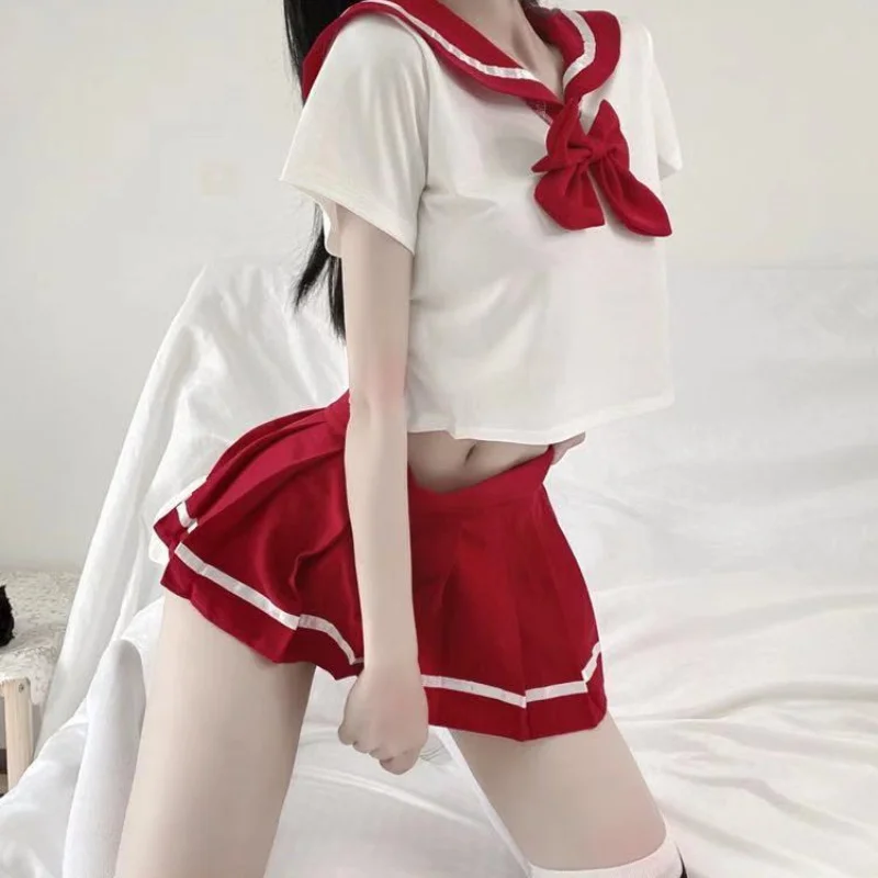 Japanese Korean Version of School Girl Student Uniform Cosplay Costume Sexy Short Skirt Cheerleader Outfit Role Play Game Pajama image 4