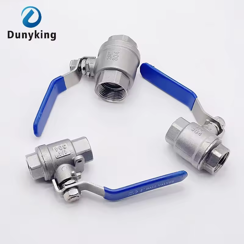 Female Stainless Steel 304 2P Full Port Ball Valve With Vinyl Handle Thread Valves Water Switch DN8/10/15/20/25/32/40