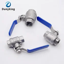 Female Stainless Steel 304 2P Full Port Ball Valve With Vinyl Handle Thread Valves Water Switch DN8/10/15/20/25/32/40