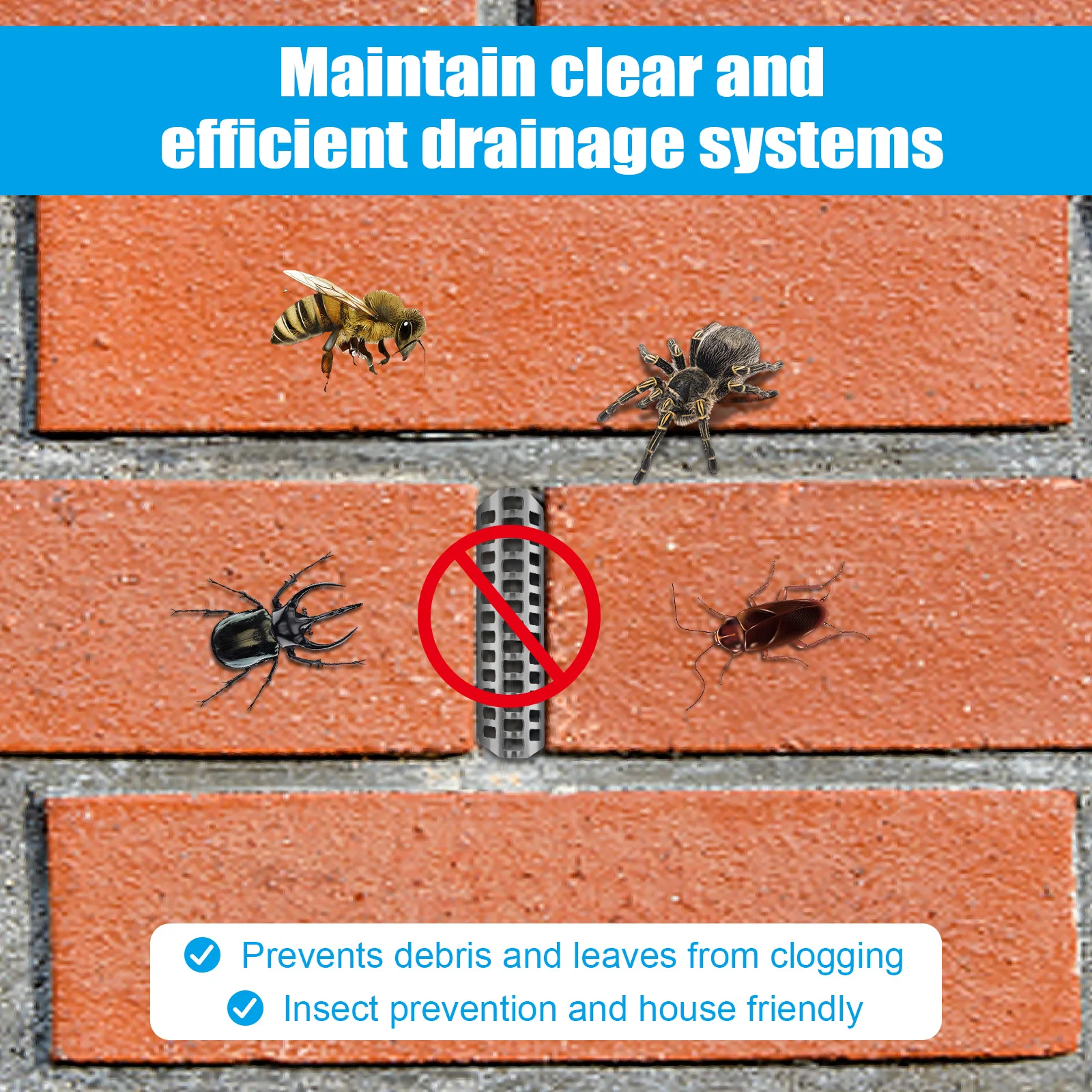 36Pcs Stainless Steel Brick Weep Hole Covers 2.75" Weep Shield Weep Hole Covers Brick Weep Hole Inserts Mortar Repair