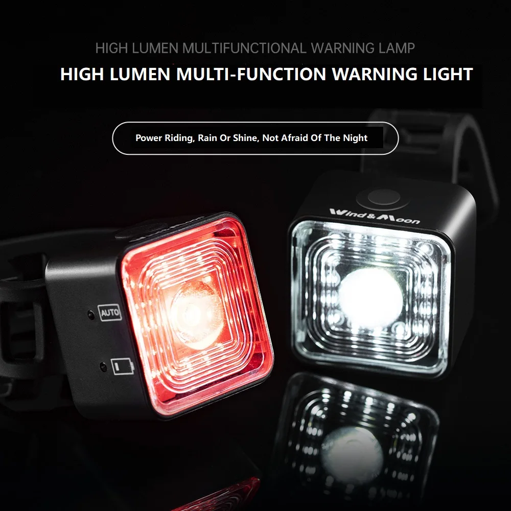 120 Lumen IP66 Waterproof Cycling Light Sets Headlight and Tail Light Sets for Bicycle 5 Gear Mode Smart Sensor Brake Lamp