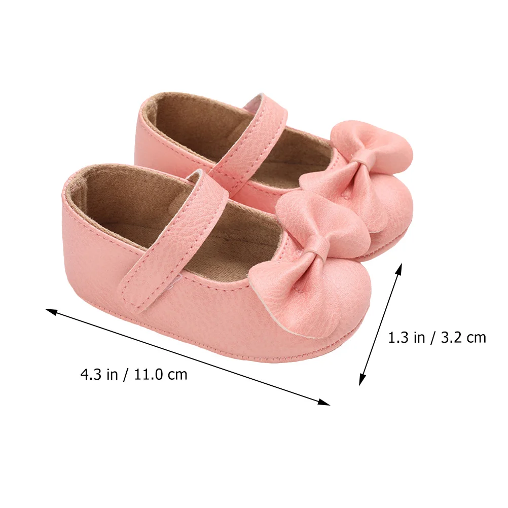 1 زوج طفل Prewalker الرضع وحيد الأحذية لينة شقة المطاط وحيد طفل الفتيات Bowknot طفل أحذية مشي المضادة للانزلاق لالتقاط الصور #3