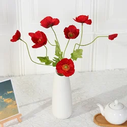 4 Head Poppies Artificial Flowers Poppies Western Chrysanthemum Fake Flowers Pastoral Wedding Home Decoration