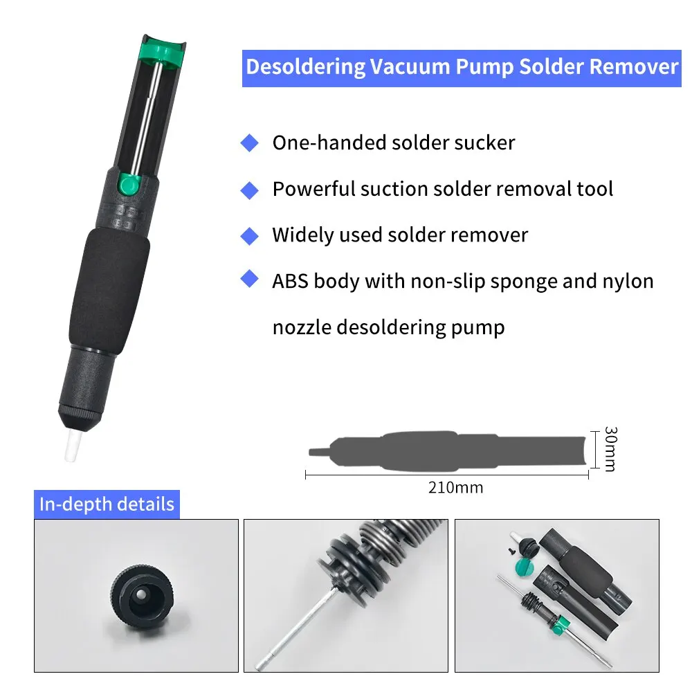 Pump Solder Sucker Suction Soldering Iron Desolder Tin Fire-resistant Vacuum 366D Plastic Powerful Desoldering Hand Welding Tool