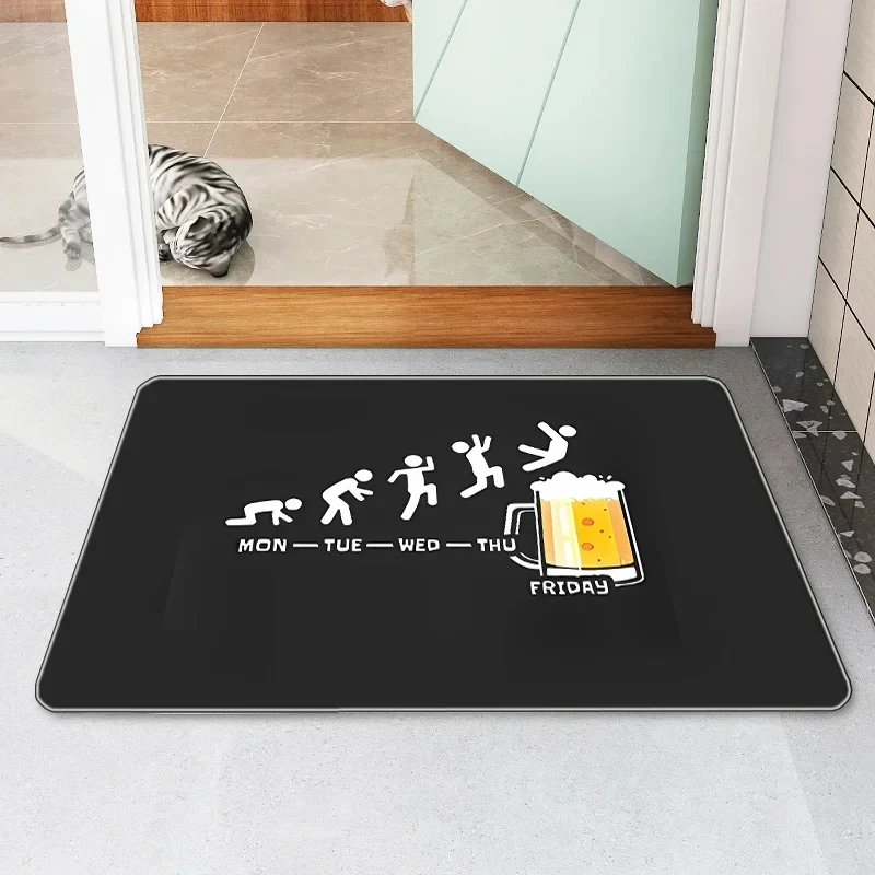 Doormat Friday Beer Carpet Absorbent Bathroom Rug Entrance Door Floor Mats Welcome Home Kitchen Decoration Living Room Rugs Mat