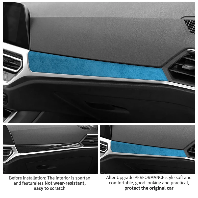 For BMW 2020-Latest Model 3er G20 G21 G28 Center Console Dashboard Trim Sticker Car Interior Accessories Made of Alcantara