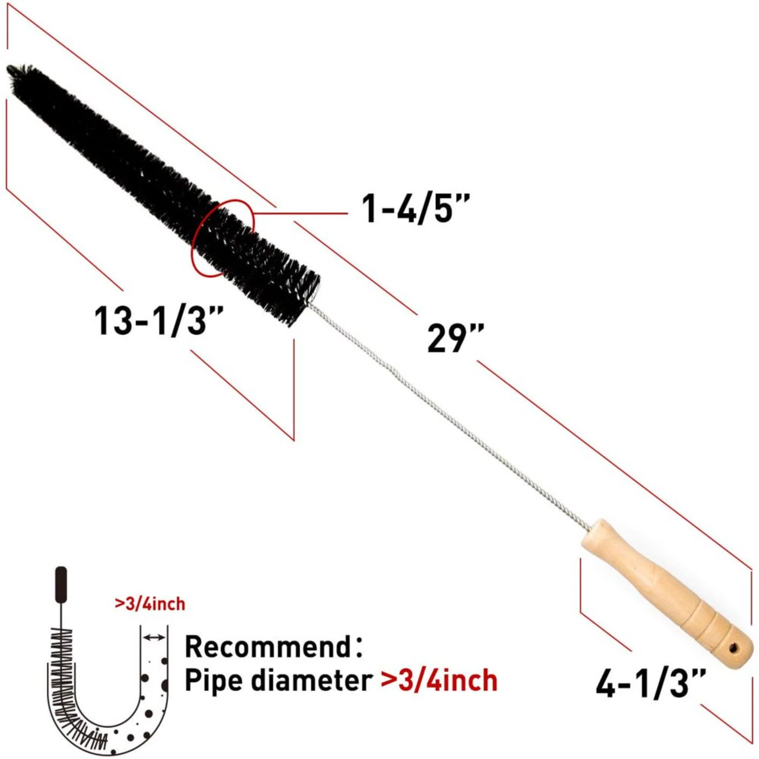 حزمة مجفف تنفيس الأنظف عدة مجفف الوبر فرشاة تنفيس فخ نظافة طويلة مرنة فرشاة لفائف الثلاجة (2 قطعة) #2