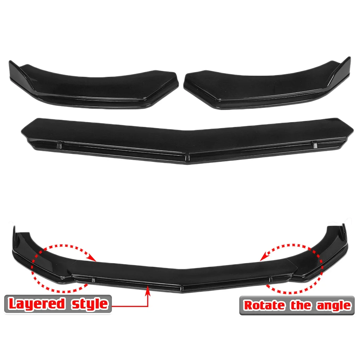 Universal Car Front Bumper Lip Body Kit Spoiler Diffuser Lip For Ford For Focus RS ST For Fiesta MK6 MK8 For Mondeo For Fusion