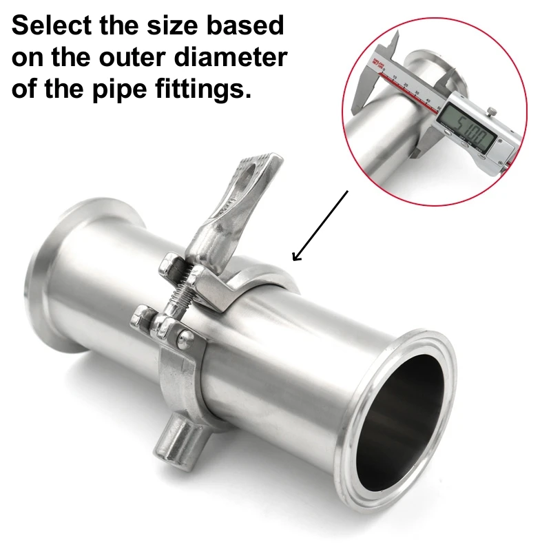 NEW 304 Stainless Steel Sanitary Pipe Holder Clamp Type Clips Support Tube Bracket OD19 22 25 27 34 38 48 51 60 63 76 89 102mm