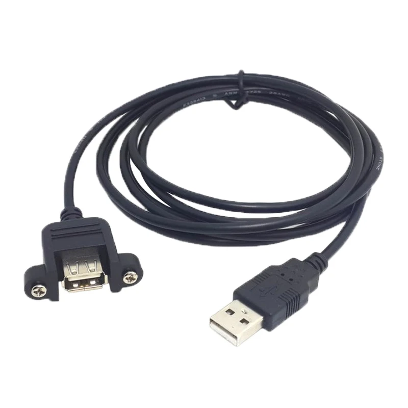 USB A Type Male to F Female Extension Cable w/ screw for Panel mount Type Cable 20cm 50cm 1m 2m 3m Black