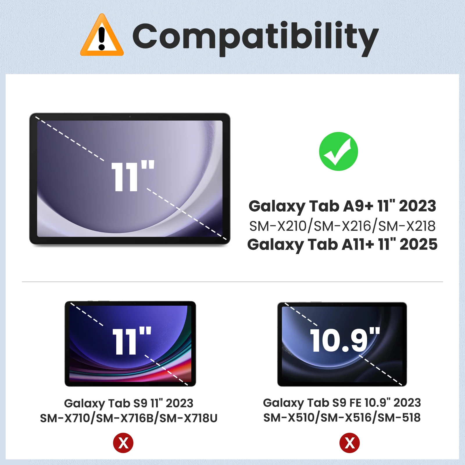 2 Pack Screen Protector for Samsung Galaxy Tab A9 Plus 11 Inch 2023 Tempered Glass High Definition for Galaxy Tab A9 Plus