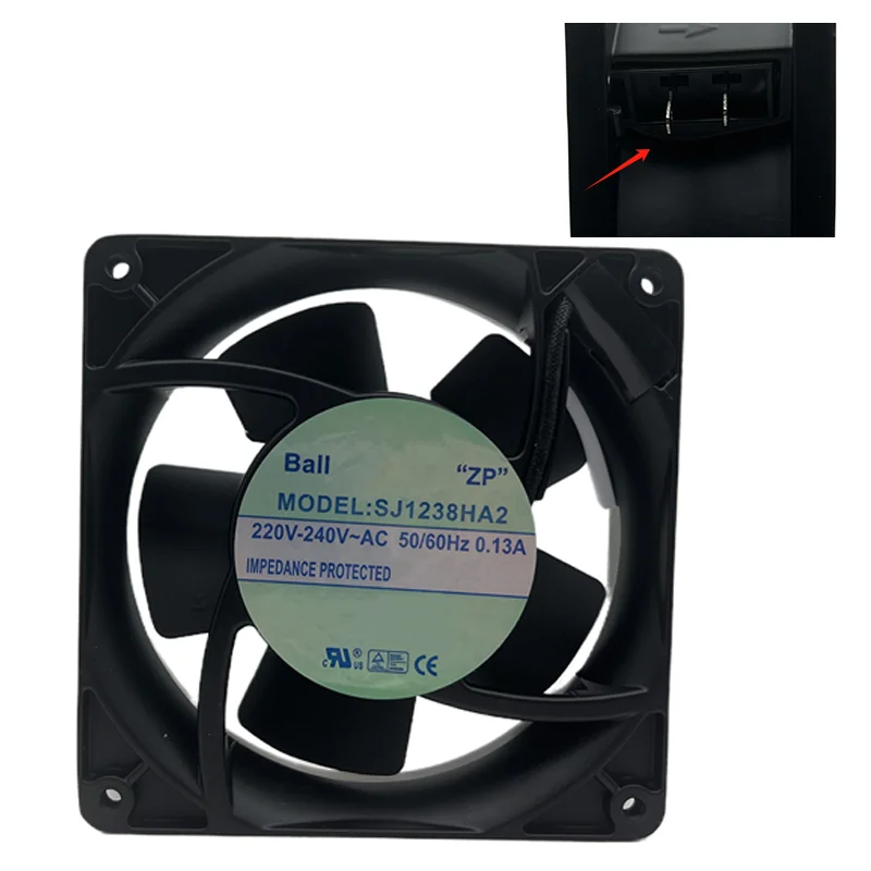 220V Fan Metal SJ1238HA2 120mm 12cm 12038 220V 240V 0.13A 12038 Metal Fan Leaf Impeller Axial Cooling Fan