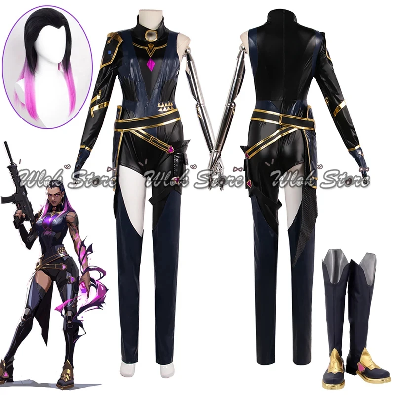 

ABC123Game Reyna VALORANT Cosplay Costume Wig Leather Uniform Suit Accessories Men Woman Halloween Party Carnival Outf3;b,6/k'5;