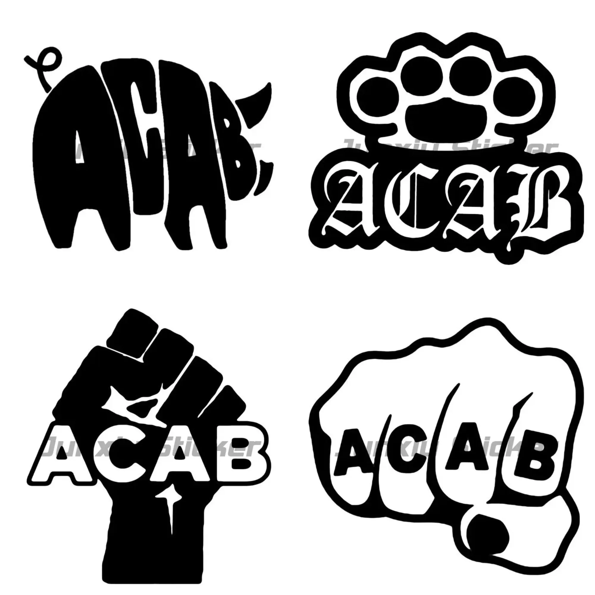 

ACAB Text Quote Vinyl Sticker Cool Car Decal for Motorcycle Laptop Window Waterproof Scratch Resistant Decorative Accessories