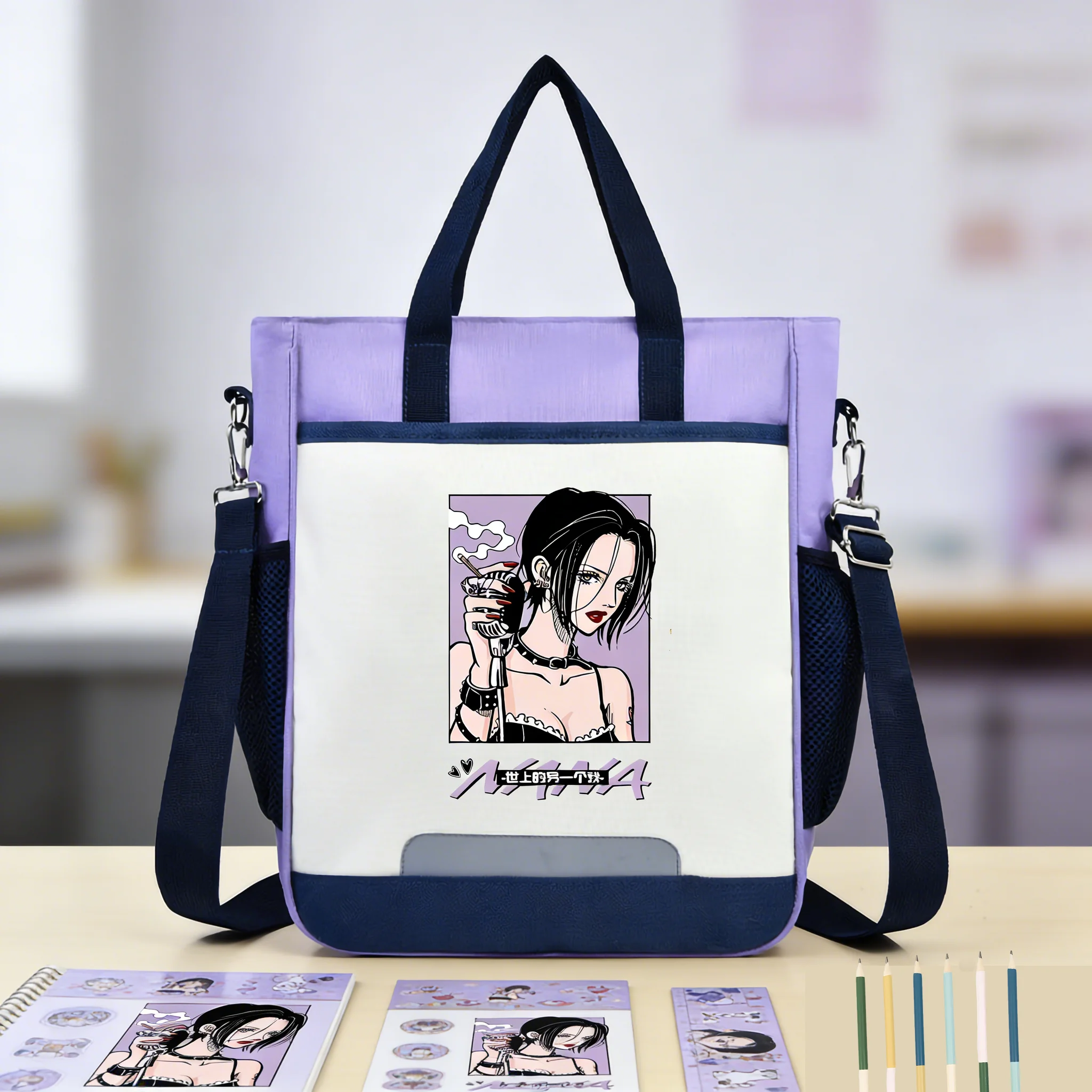 

Anime NANA Girls Handbag Oxford Totes Shoulder Bag Cartoon Messenger Bag Students Schoolbag Top-handle Bag Travel Daypack