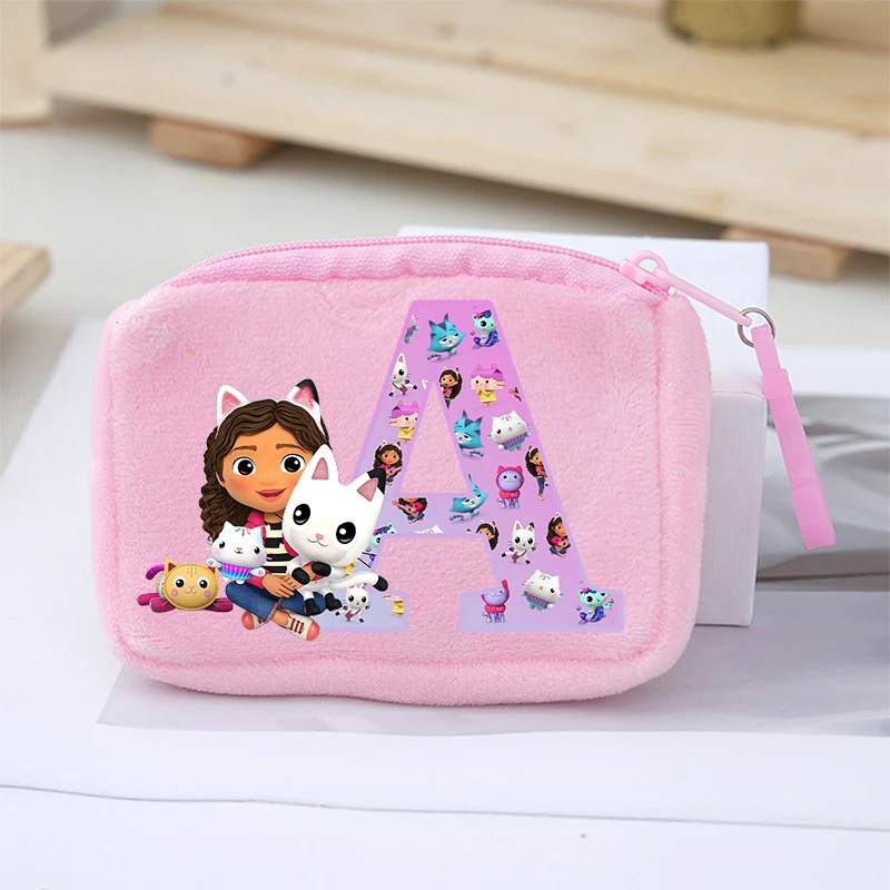 Gabby Dollhouses Child Girls Plush Coin Purse Cute Portable Wallet Cartoon Anime Printed Letter Card Storage Bag Children Gifts