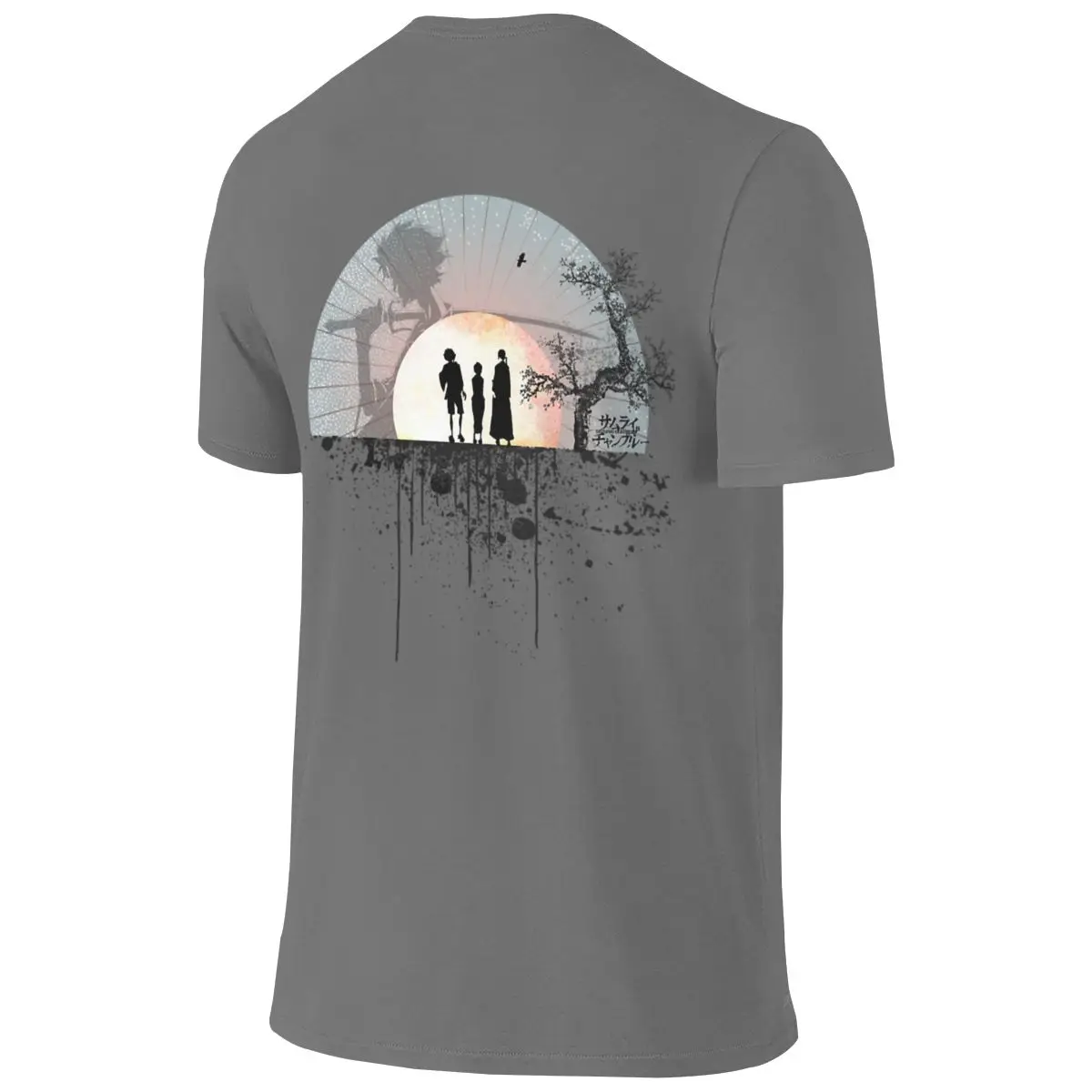 Samurai Splatter Japanese Fresh Reversible T-shirt Casual Vibe Print Does Not Fade Shirt