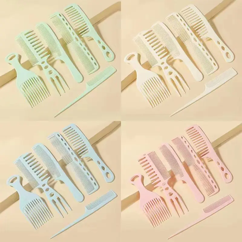 

6pcs New Hair Combs Set Styling Tool for Men Women Beauty Salon Hair Hairdressing Black Brush Combs Hairbrush Расческа Для Волос