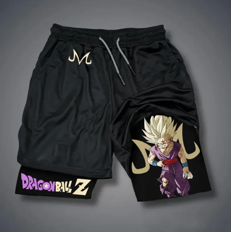 Pantaloncini Super Autorizzati Dragon Ball, pantaloni da spiaggia traspiranti ad asciugatura rapida anime, palestra in stile hip-hop retrò Y2K