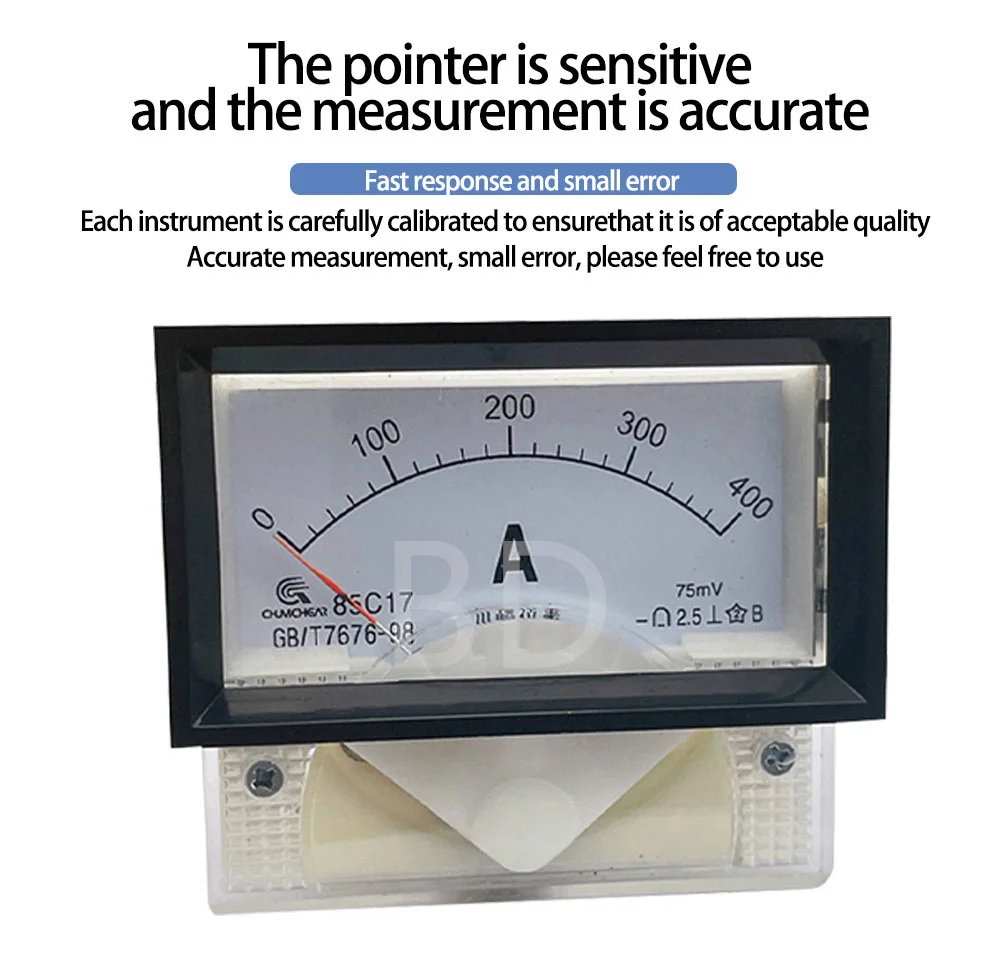 85C17  Analog Current Panel Meter Ammeter for Circuit Testing Ampere Tester Gauge DC 1A 2A 3A 5A 10A 15A 20A 30A 50A 75A 100A