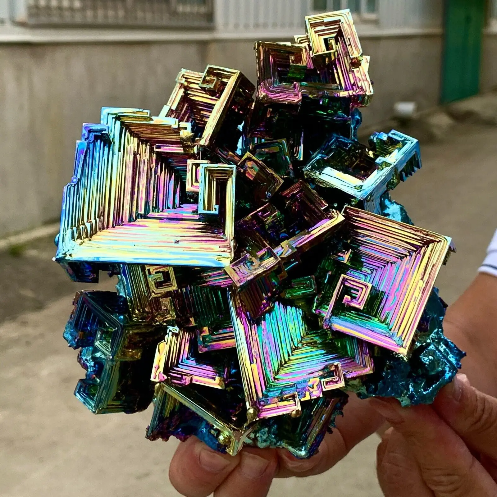 Natural Crystals Bismuth Ore Metal Crystal Rainbow Mineral Specimen Reiki Healing