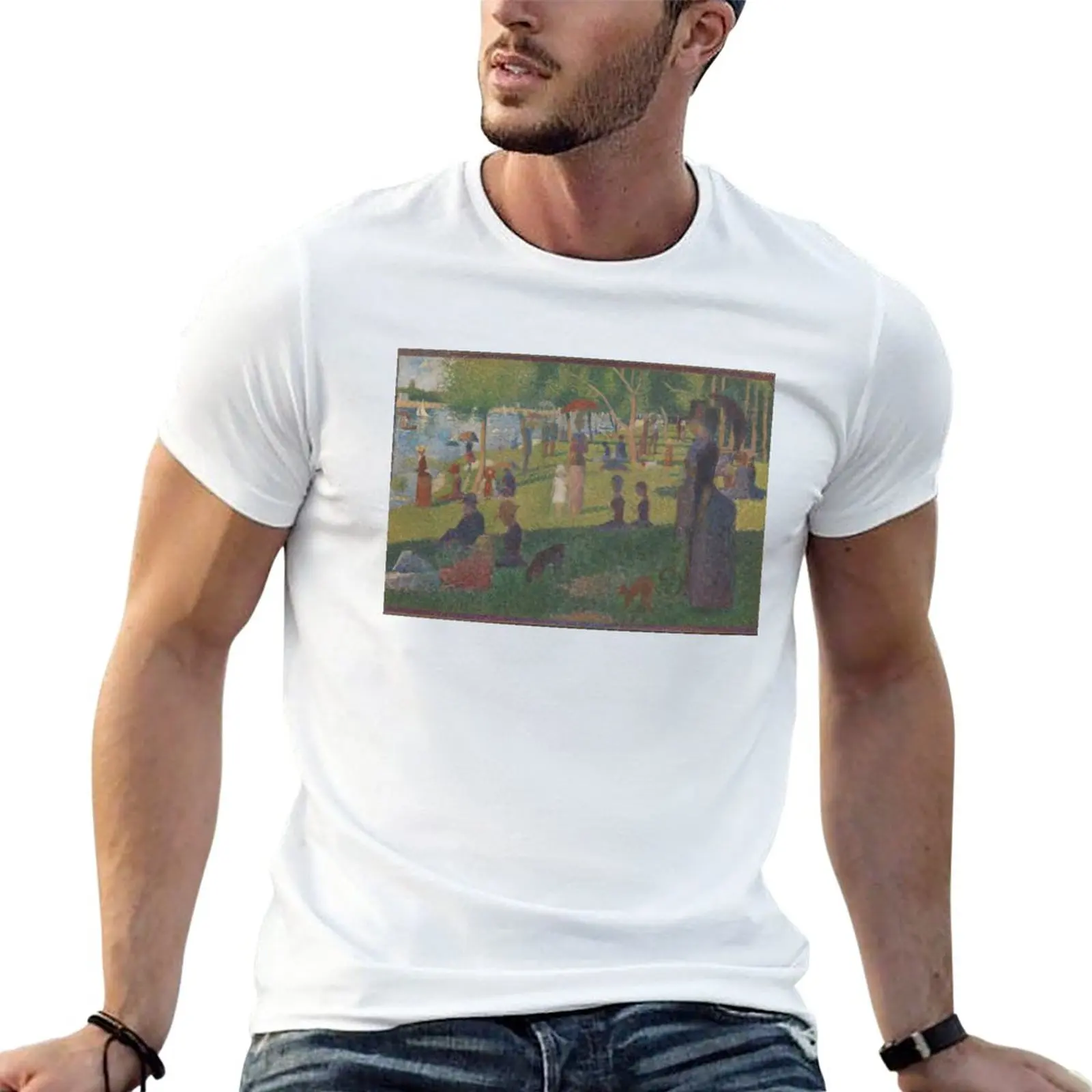 Georges Seurat. Study for A Sunday on La Grande Jatte , 1884. T-Shirt summer tops mens t shirts pack